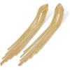 imagePAVOI 14K Gold Plated 925 Sterling Silves Posts Long Tassel Dangle Earrings for Women  Elegant Rhinestone Chain Chandelier Drop Earrings  Statement JewelryYellow Gold
