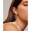 imagePAVOI 14K Gold Plated 925 Sterling Silves Posts Long Tassel Dangle Earrings for Women  Elegant Rhinestone Chain Chandelier Drop Earrings  Statement JewelryWhite Gold
