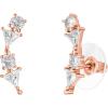 imagePAVOI 14K Gold Plated Cubic Zirconia Ear Crawler Earrings  Faux Diamond Arrow Ear Climber Fashion Earrings for WomenRose Gold