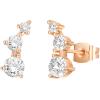 imagePAVOI 14K Gold Plated Cubic Zirconia Ear Crawler Earrings  Faux Diamond Arrow Ear Climber Fashion Earrings for WomenRose Gold