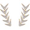 imagePAVOI 14K Gold Plated Cubic Zirconia Ear Crawler Earrings  Faux Diamond Arrow Ear Climber Fashion Earrings for WomenRose Gold