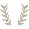 imagePAVOI 14K Gold Plated Cubic Zirconia Ear Crawler Earrings  Faux Diamond Arrow Ear Climber Fashion Earrings for WomenYellow Gold