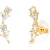 imagePAVOI 14K Gold Plated Cubic Zirconia Ear Crawler Earrings  Faux Diamond Arrow Ear Climber Fashion Earrings for WomenYellow Gold