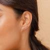 imagePAVOI 14K Gold Plated Cubic Zirconia Ear Crawler Stud Earrings for Women  Faux Diamond Arrow Climber Fashion Earrings  Trendy Earscape Statement JewelryWhite Gold