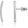 imagePAVOI 14K Gold Plated Cubic Zirconia Ear Crawler Stud Earrings for Women  Faux Diamond Arrow Climber Fashion Earrings  Trendy Earscape Statement JewelryWhite Gold