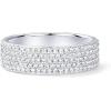 imagePAVOI 14K Gold Plated Cubic Zirconia Wide Eternity Statement Rings  CZ Stackable Wedding Band for WomenWhite Gold