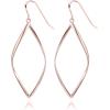 imagePAVOI 14K Gold Plated Dangle Earrings for Women  Infinity Cute Hanging Hoop EarringsRose Gold