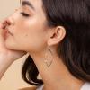 imagePAVOI 14K Gold Plated Dangle Earrings for Women  Infinity Cute Hanging Hoop EarringsWhite Gold