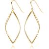 imagePAVOI 14K Gold Plated Dangle Earrings for Women  Infinity Cute Hanging Hoop EarringsYellow Gold