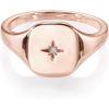 imagePAVOI 14K Gold Plated Engraved Signet Ring with North Star  Lightweight Thick Statement Rings for Women  Everyday JewelryRose Gold