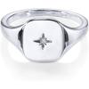 imagePAVOI 14K Gold Plated Engraved Signet Ring with North Star  Lightweight Thick Statement Rings for Women  Everyday JewelryWhite Gold