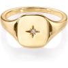imagePAVOI 14K Gold Plated Engraved Signet Ring with North Star  Lightweight Thick Statement Rings for Women  Everyday JewelryYellow Gold