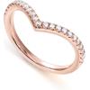 imagePAVOI 14K Gold Plated Sparkling Wishbone V Ring for Women with Cubic ZirconiaRose Gold