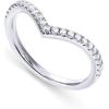 imagePAVOI 14K Gold Plated Sparkling Wishbone V Ring for Women with Cubic ZirconiaWhite Gold