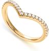 imagePAVOI 14K Gold Plated Sparkling Wishbone V Ring for Women with Cubic ZirconiaYellow Gold