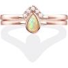 imagePAVOI 14K Gold Plated Stacking Rings for Women  Classy Design with Sparkling Cubic Zirconia Crystals ampamp Opal  Everyday JewelryRose Gold