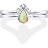 imagePAVOI 14K Gold Plated Stacking Rings for Women  Classy Design with Sparkling Cubic Zirconia Crystals ampamp Opal  Everyday JewelryWhite Gold