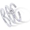 imagePAVOI 14K Gold Plated Stacking Rings for Women  Classy Design with Sparkling Cubic Zirconia Crystals ampamp Opal  Everyday JewelryWhite Gold