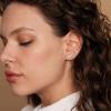 imagePAVOI 14K Gold Plated Sterling Silver Post Cubic Zirconia Ear Crawler Earrings  Tiny Faux Diamond Sterling Silver Post Ear Climber Fashion Earrings for WomenWhite Gold