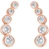 imagePAVOI 14K Gold Plated Sterling Silver Post Cubic Zirconia Ear Crawler Earrings  Tiny Faux Diamond Sterling Silver Post Ear Climber Fashion Earrings for WomenRose Gold