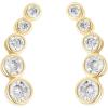imagePAVOI 14K Gold Plated Sterling Silver Post Cubic Zirconia Ear Crawler Earrings  Tiny Faux Diamond Sterling Silver Post Ear Climber Fashion Earrings for WomenYellow Gold