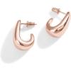 imagePAVOI 14K Gold Plated Sterling Silver Post Statement Huggie Earrings  Gold Dome Hoop Earrings for WomenRose Gold