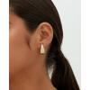 imagePAVOI 14K Gold Plated Sterling Silver Post Statement Huggie Earrings  Gold Dome Hoop Earrings for WomenYellow Gold