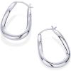 imagePAVOI 14K Gold Plated Sterling Silver Posts Chunky Wavy Hoop Earrings for Women  Lightweight Statement Twisted Endless Wave Hoops EarringsWhite Gold