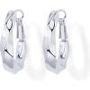 imagePAVOI 14K Gold Plated Sterling Silver Posts Chunky Wavy Hoop Earrings for Women  Lightweight Statement Twisted Endless Wave Hoops EarringsWhite Gold