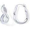 imagePAVOI 14K Gold Plated Sterling Silver Posts Chunky Wavy Hoop Earrings for Women  Lightweight Statement Twisted Endless Wave Hoops EarringsWhite Gold