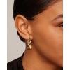 imagePAVOI 14K Gold Plated Sterling Silver Posts Chunky Wavy Hoop Earrings for Women  Lightweight Statement Twisted Endless Wave Hoops EarringsYellow Gold