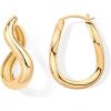 imagePAVOI 14K Gold Plated Sterling Silver Posts Chunky Wavy Hoop Earrings for Women  Lightweight Statement Twisted Endless Wave Hoops EarringsYellow Gold