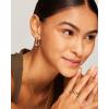 imagePAVOI 14K Gold Plated Sterling Silver Posts Chunky Wavy Hoop Earrings for Women  Lightweight Statement Twisted Endless Wave Hoops EarringsYellow Gold