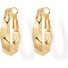 imagePAVOI 14K Gold Plated Sterling Silver Posts Chunky Wavy Hoop Earrings for Women  Lightweight Statement Twisted Endless Wave Hoops EarringsYellow Gold