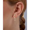 imagePAVOI 14K Gold Plated Sterling Silver Posts Cubic Zirconia North Star Drop Dangle Earrings for Women  Celestial Gold Statement EarringsYellow Gold