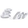imagePAVOI 14K Gold Plated Sterling Silver Posts Triple Hoop Statement Earrings  No Piercing Multi Huggie Crawler Earrings for WomenWhite Gold