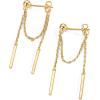 imagePAVOI 18K Gold Plated Sterling Silver Posts Drop Dangle Chain Earrings for Women  Dangling Chain Studs  Cubic Zirconia Ball Threader Earscapes EarringsYellow Gold