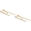 imagePAVOI 18K Gold Plated Sterling Silver Posts Drop Dangle Chain Earrings for Women  Dangling Chain Studs  Cubic Zirconia Ball Threader Earscapes EarringsYellow Gold