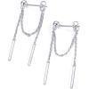 imagePAVOI 18K Gold Plated Sterling Silver Posts Drop Dangle Chain Earrings for Women  Dangling Chain Studs  Cubic Zirconia Ball Threader Earscapes EarringsWhite Gold