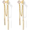 imagePAVOI 18K Gold Plated Sterling Silver Posts Drop Dangle Chain Earrings for Women  Dangling Chain Studs  Cubic Zirconia Ball Threader Earscapes EarringsYellow Gold