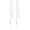 imagePAVOI 14K Gold Plated 925 Sterling Silver Post Threader Earrings for Women  Minimalist Gold Chain Earrings Double Piercings  Dangle Twist WavyWhite Gold