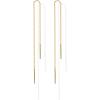 imagePAVOI 14K Gold Plated 925 Sterling Silver Post Threader Earrings for Women  Minimalist Gold Chain Earrings Double Piercings  Dangle Twist WavyYellow Gold
