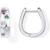 imagePAVOI 14K Gold Plated 925 Sterling Silver Posts Chunky Huggie Earrings for Women  MultiColored Cubic Zirconia Statement Hoop EarringsWhite Gold