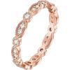 imagePAVOI 14K Gold Plated Cubic Zirconia Band  Round Milgrain Eternity Bands  Gold Rings for WomenRose Gold