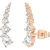 imagePAVOI 14K Gold Plated Cubic Zirconia Ear Crawler Stud Earrings for Women  Faux Diamond Arrow Climber Fashion Earrings  Trendy Earscape Statement JewelryRose Gold