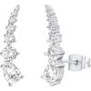 imagePAVOI 14K Gold Plated Cubic Zirconia Ear Crawler Stud Earrings for Women  Faux Diamond Arrow Climber Fashion Earrings  Trendy Earscape Statement JewelryWhite Gold