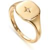 imagePAVOI 14K Gold Plated Engraved Signet Ring with North Star  Lightweight Thick Statement Rings for Women  Everyday JewelryYellow Gold