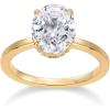 imagePAVOI 14K Gold Plated Oval Engagement Ring for Women  Hidden Halo 25CT Cubic Zirconia Promise Ring  Wedding BandYellow Gold