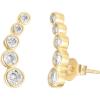 imagePAVOI 14K Gold Plated Sterling Silver Post Cubic Zirconia Ear Crawler Earrings  Tiny Faux Diamond Sterling Silver Post Ear Climber Fashion Earrings for WomenYellow Gold