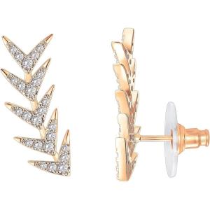 imagePAVOI 14K Gold Plated Cubic Zirconia Ear Crawler Earrings  Faux Diamond Arrow Ear Climber Fashion Earrings for WomenRose Gold